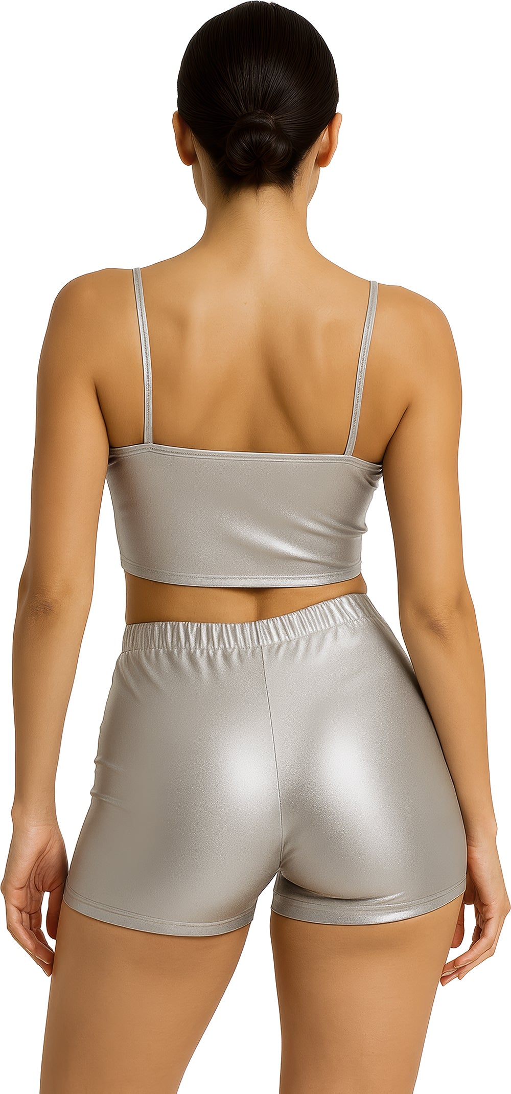METALLIC SHORTS SILVER