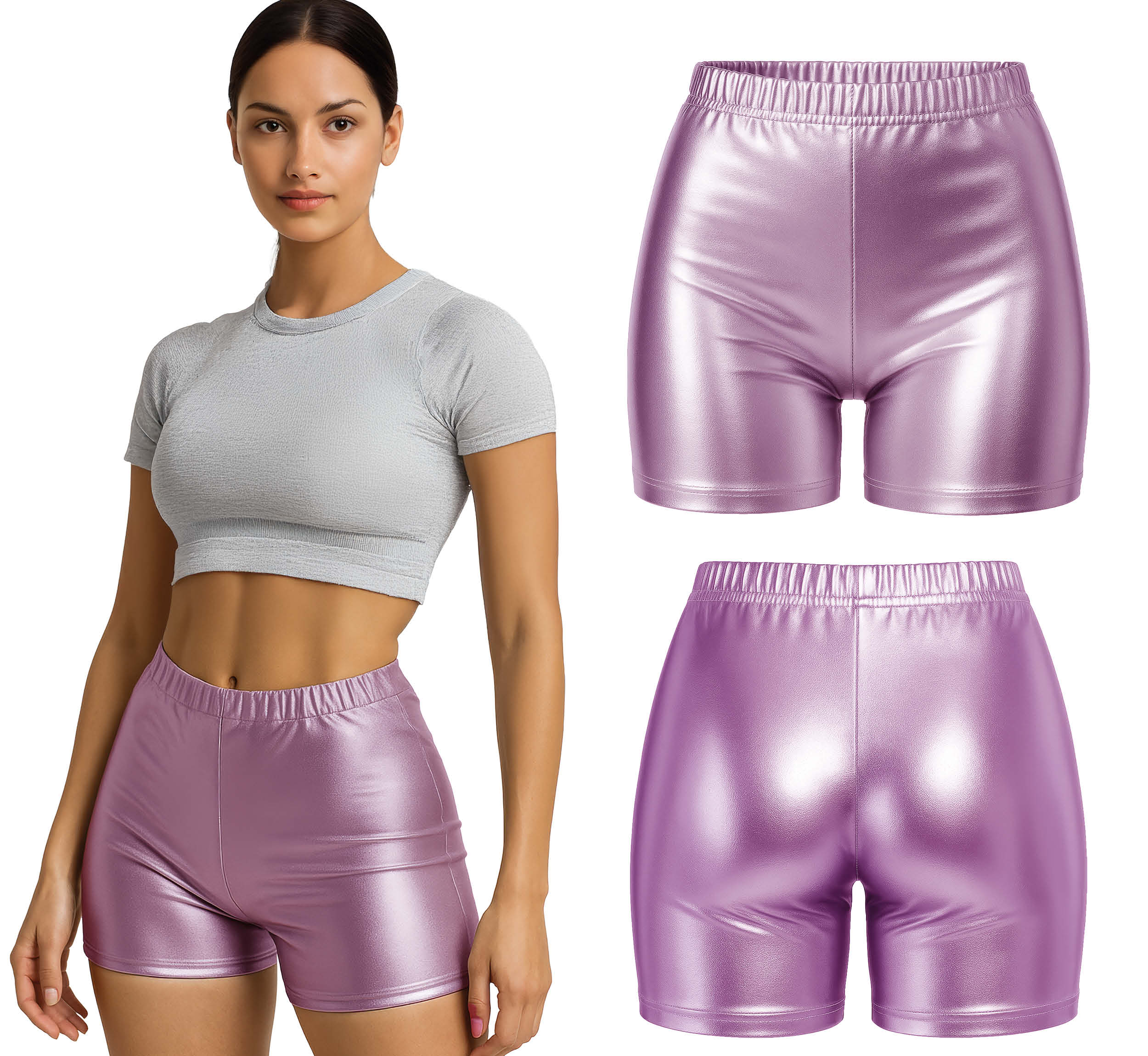 METALLIC SHORTS PINK