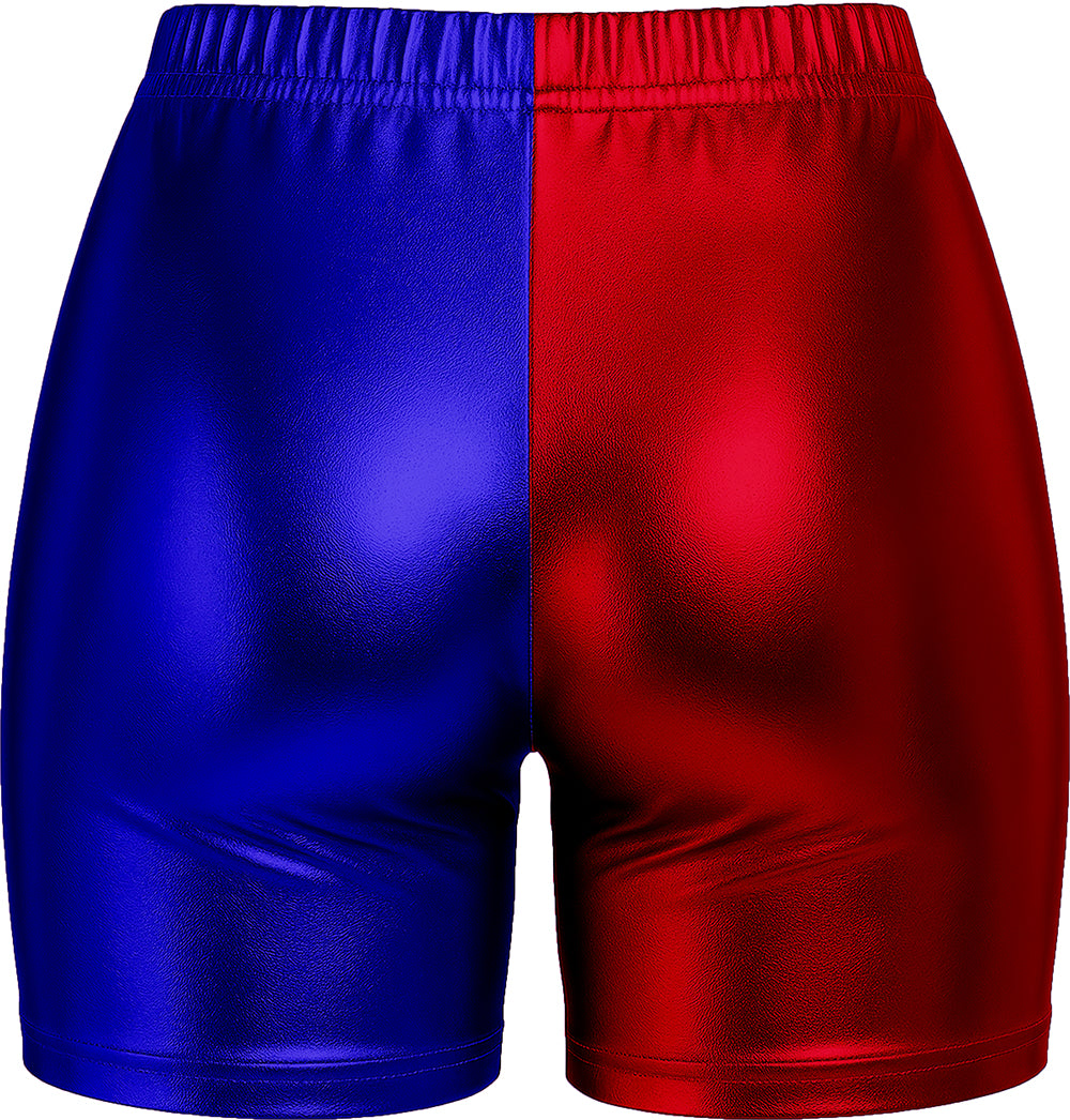 METALLIC SHORTS RED/BLUE