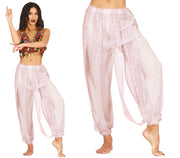 WHITE BELLY DANCE PANTS, ADULTS 38-40 (M)