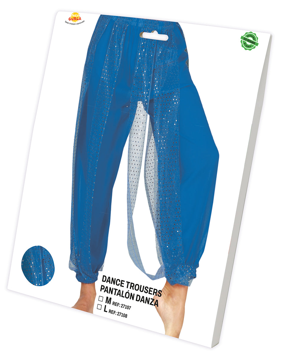 BLUE BELLY DANCE PANTS, ADULTS 42-44 (L)