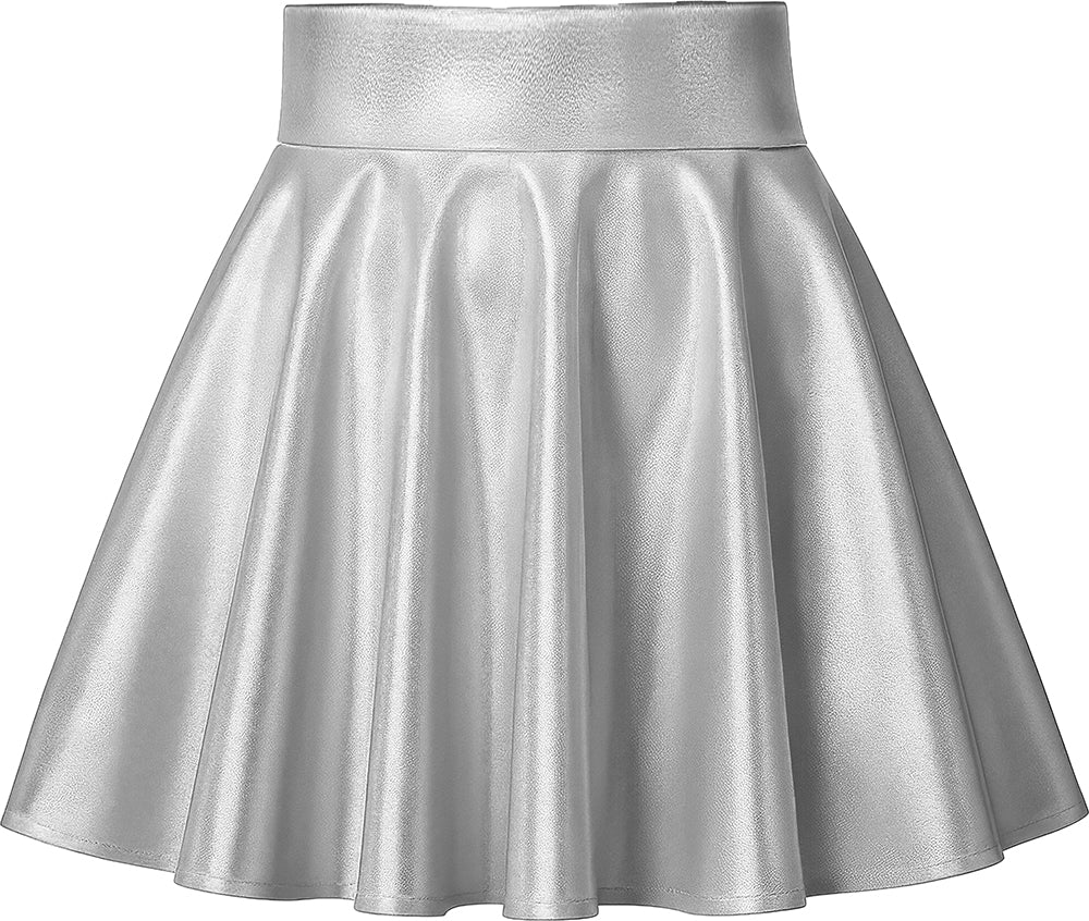 METALLIC SILVER SKIRT, WOMEN, 38-40 (M)