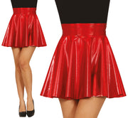METALLIC RED SKIRT, WOMEN
