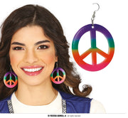 COLORFUL HIPPIE PEACE EARRINGS, ADULTS