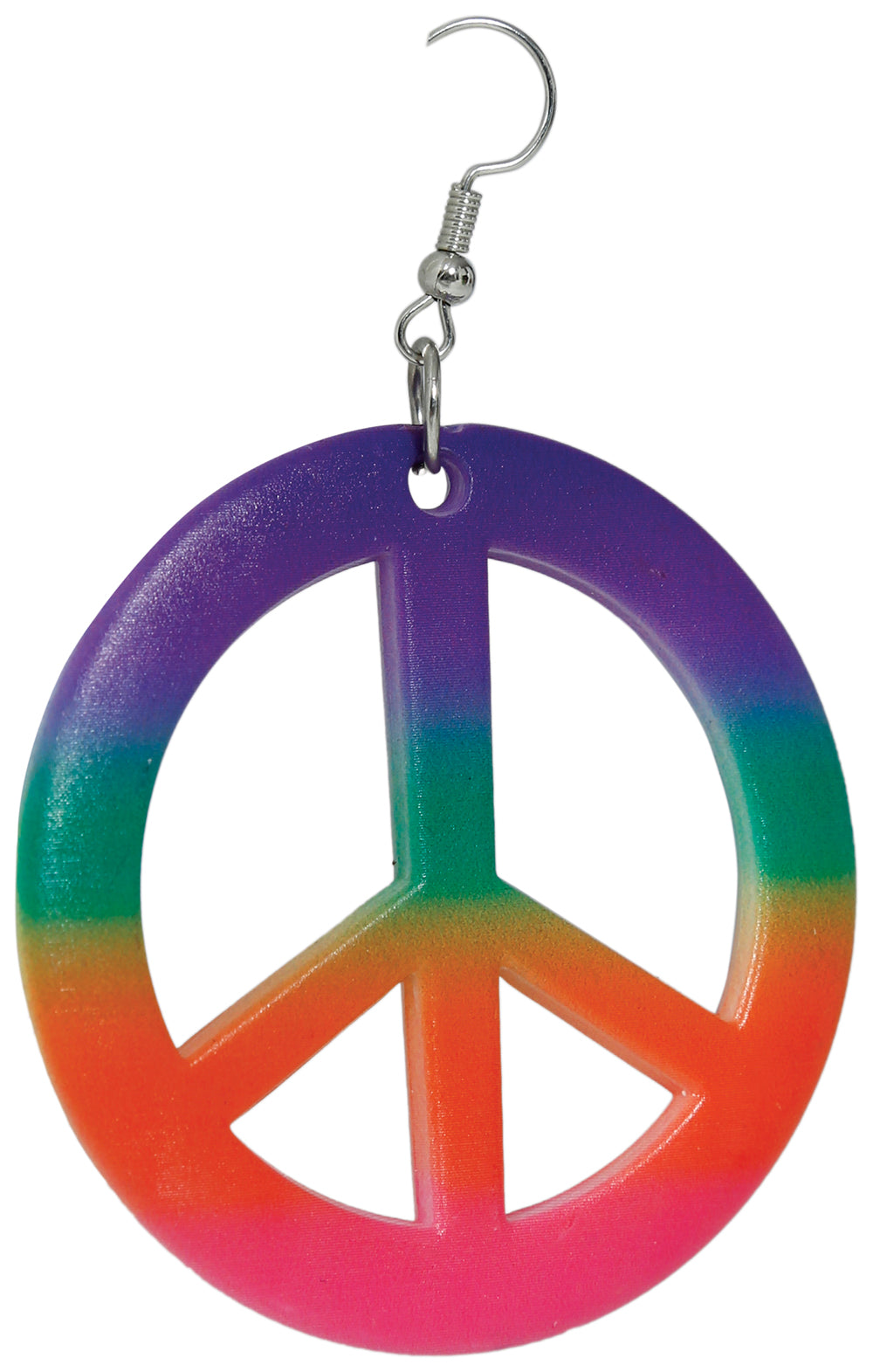 COLORFUL HIPPIE PEACE EARRINGS, ADULTS