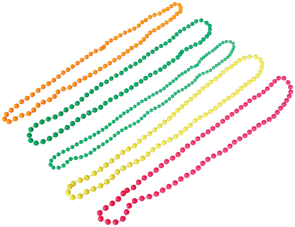 SET OF 4 NEON BEADS NECKLACES, ADULTS