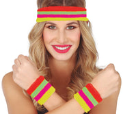 SET 2 WRISTBANDS AND HEADBAND, MULTICOLOR