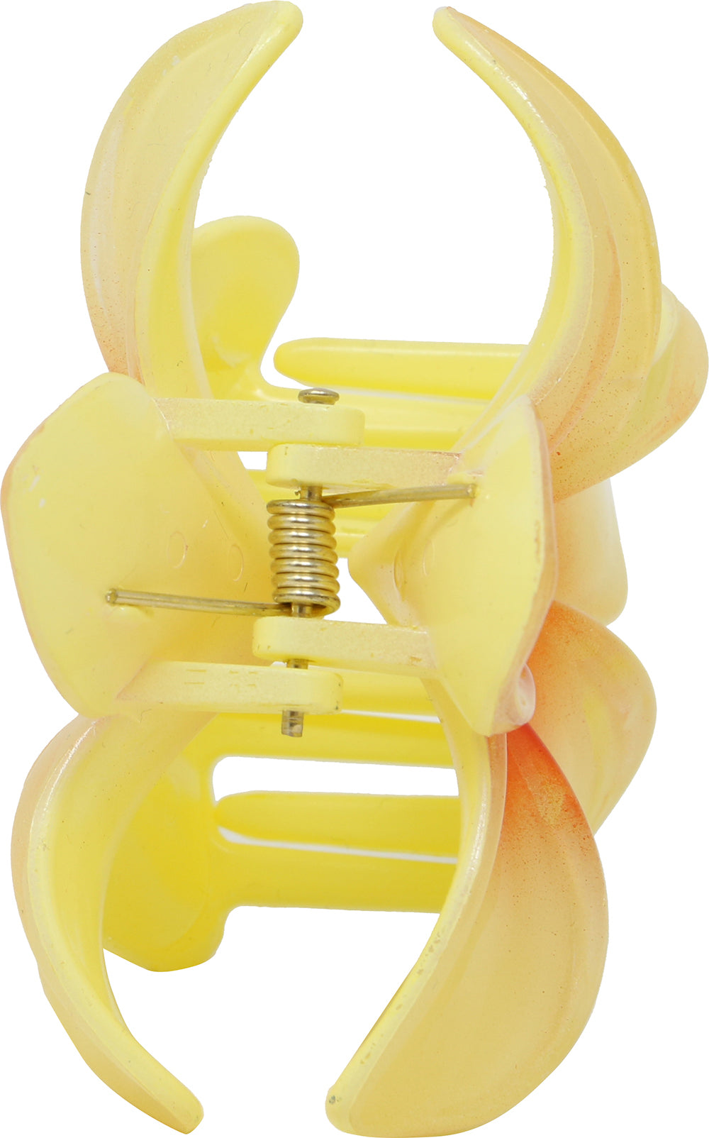 YELLOW HAIR FLOWER CLIP, 8 CMS, PVC