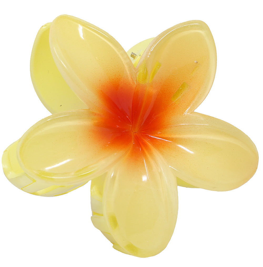 YELLOW HAIR FLOWER CLIP, 8 CMS, PVC