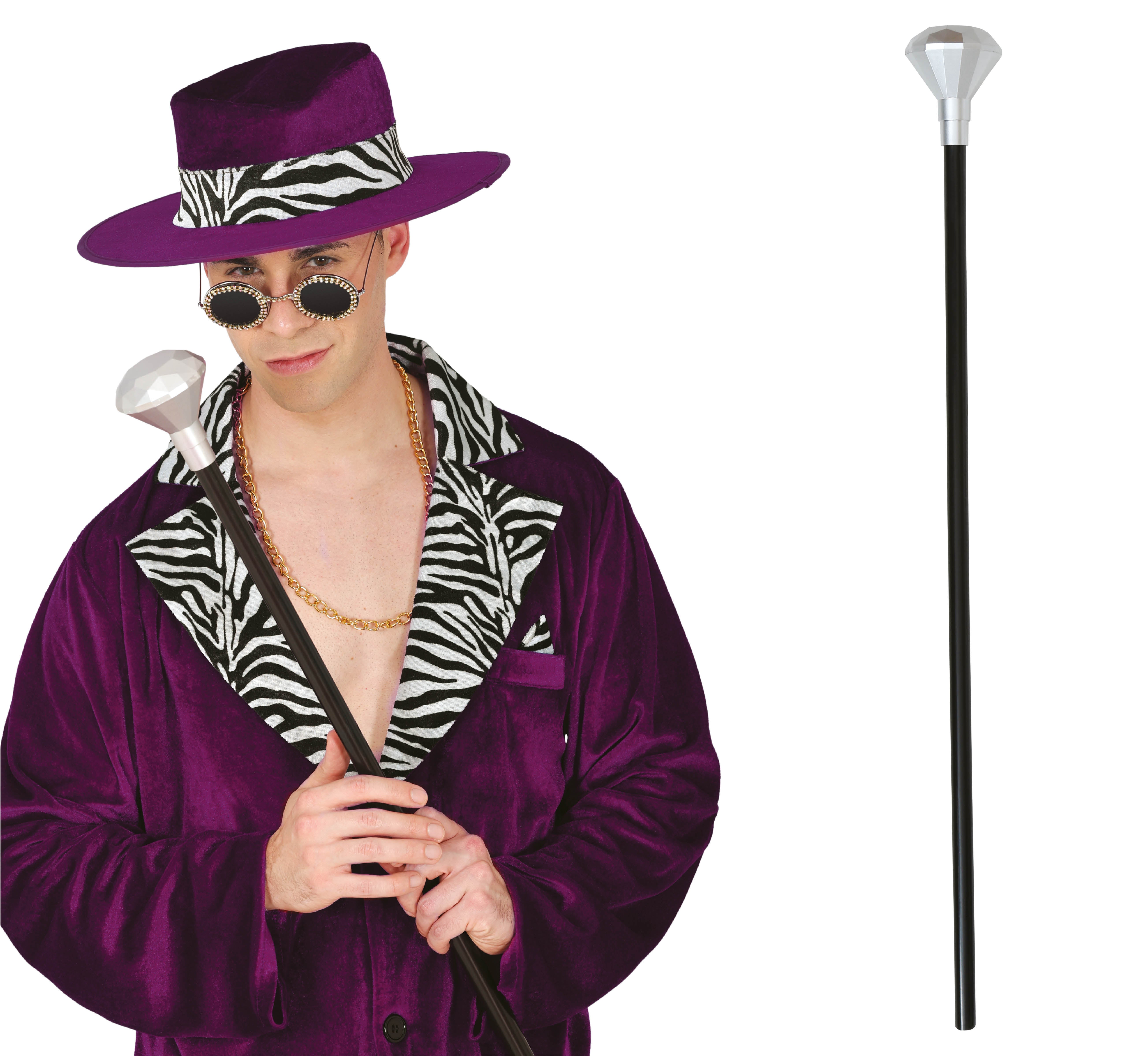 85 CM SILVER DIAMOND CANE
