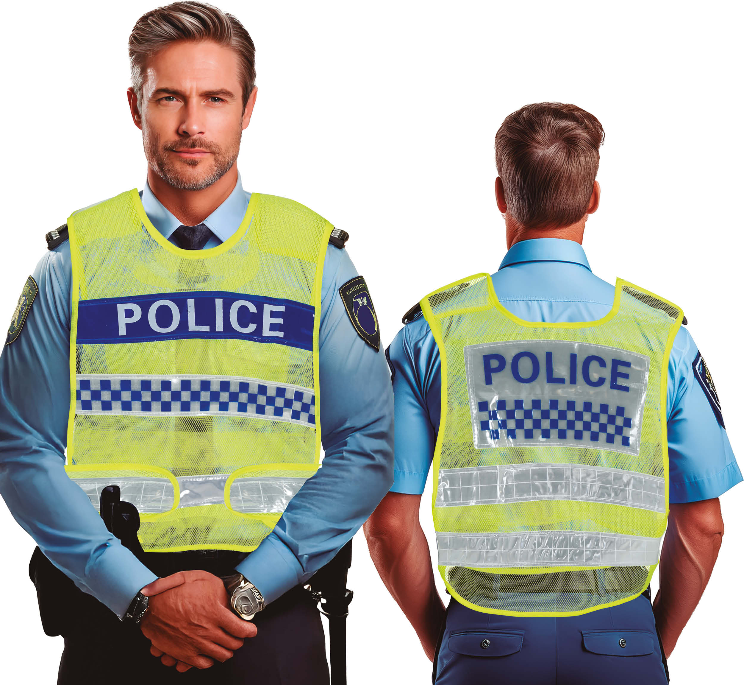 YELLOW TRAFFIC POLICE VEST, ADULT