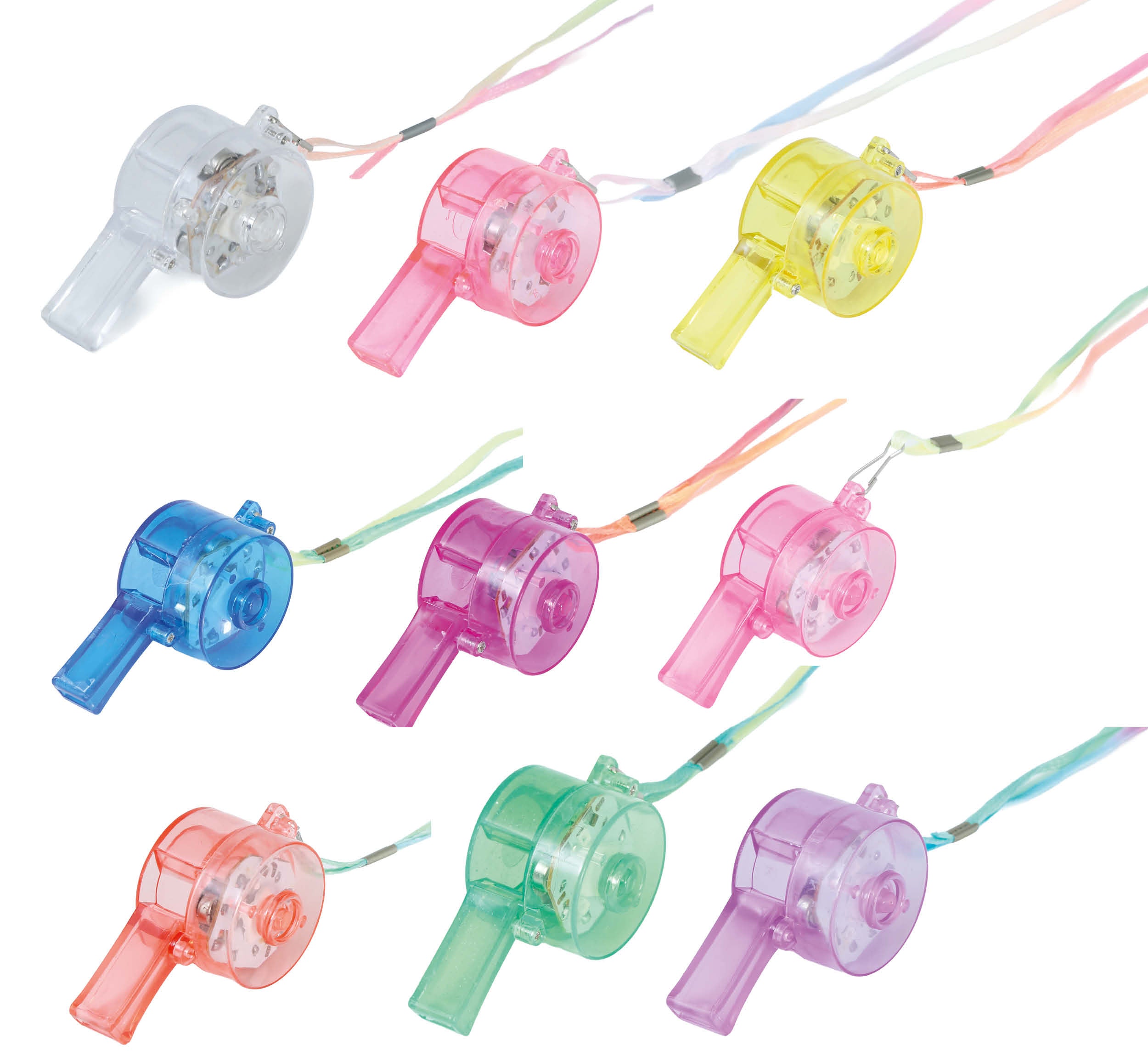 WHISTLE WITH CORD AND LIGHT ASSORTED 5 CM