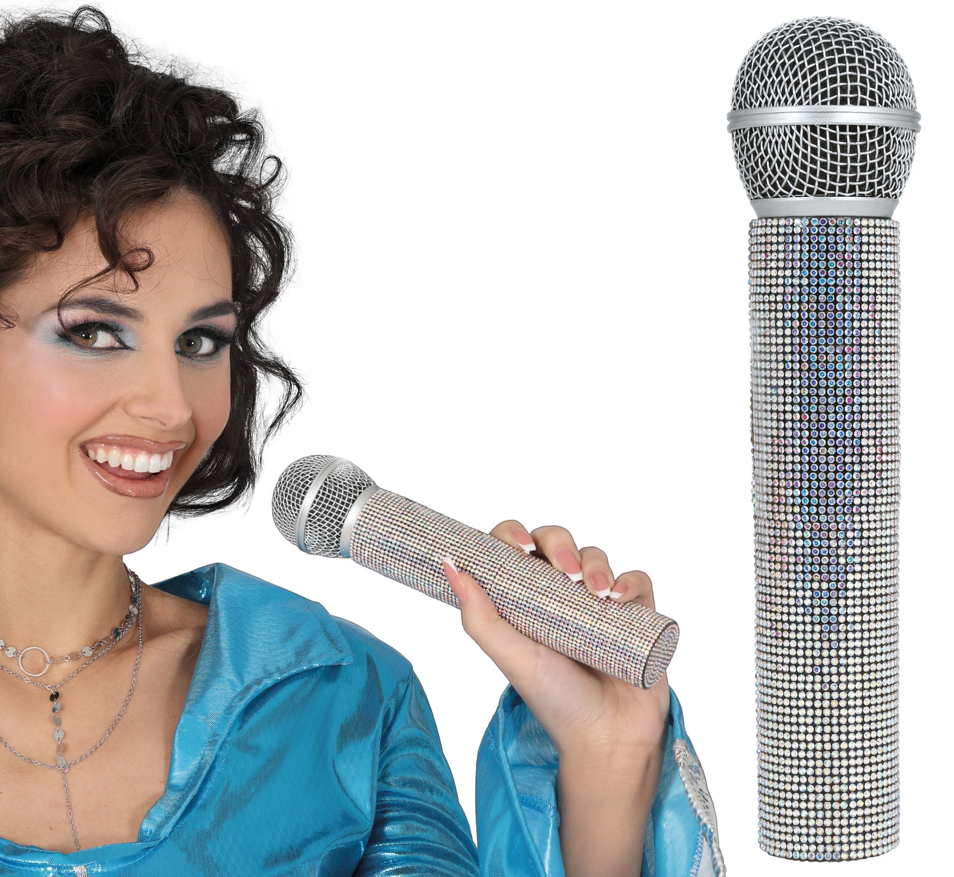 MICROPHONE WITH GLITTER 21 CM