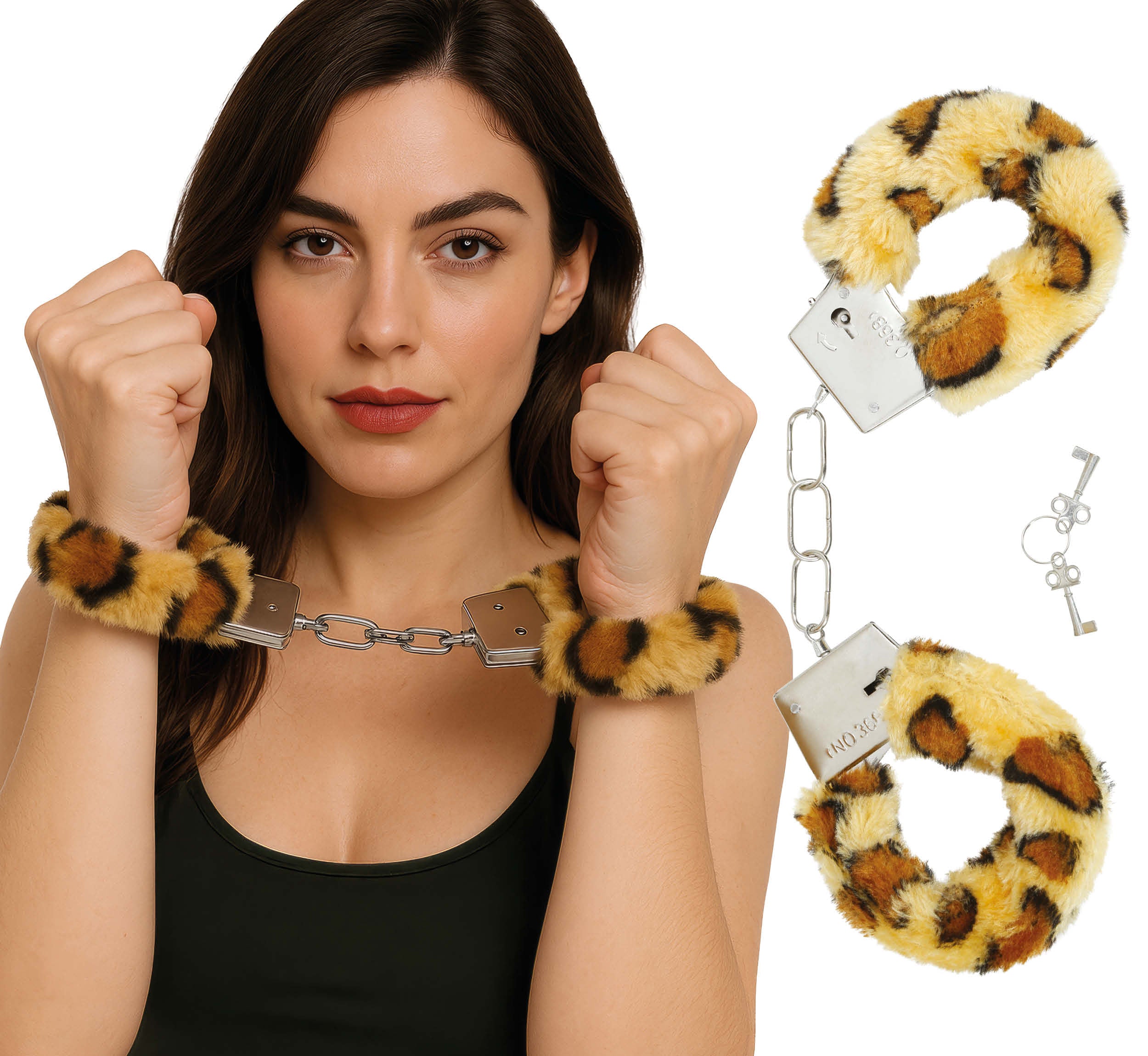 LEOPARD HANDCUFFS, ADULT
