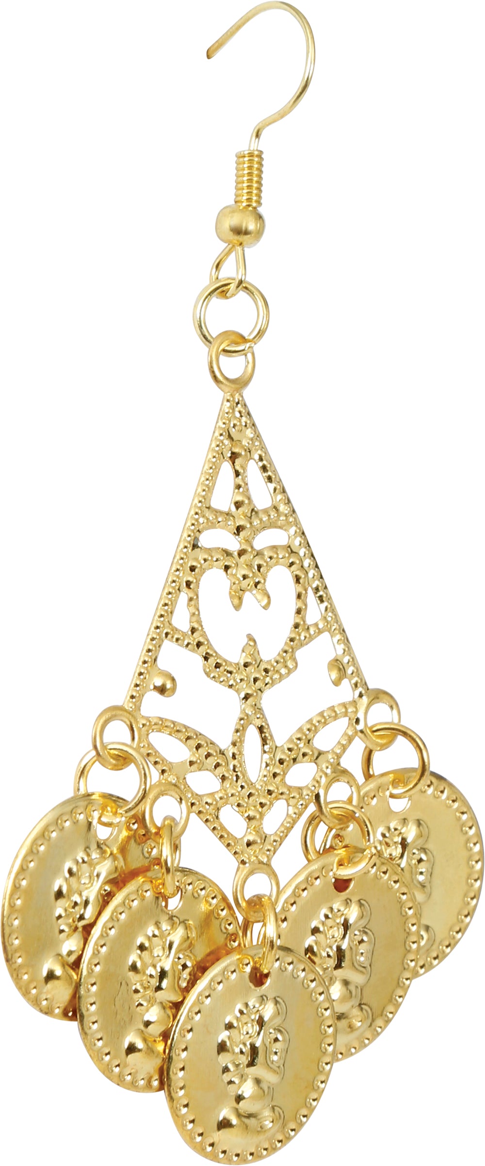 METALLIC COIN EARRINGS 5 CM, ADULT