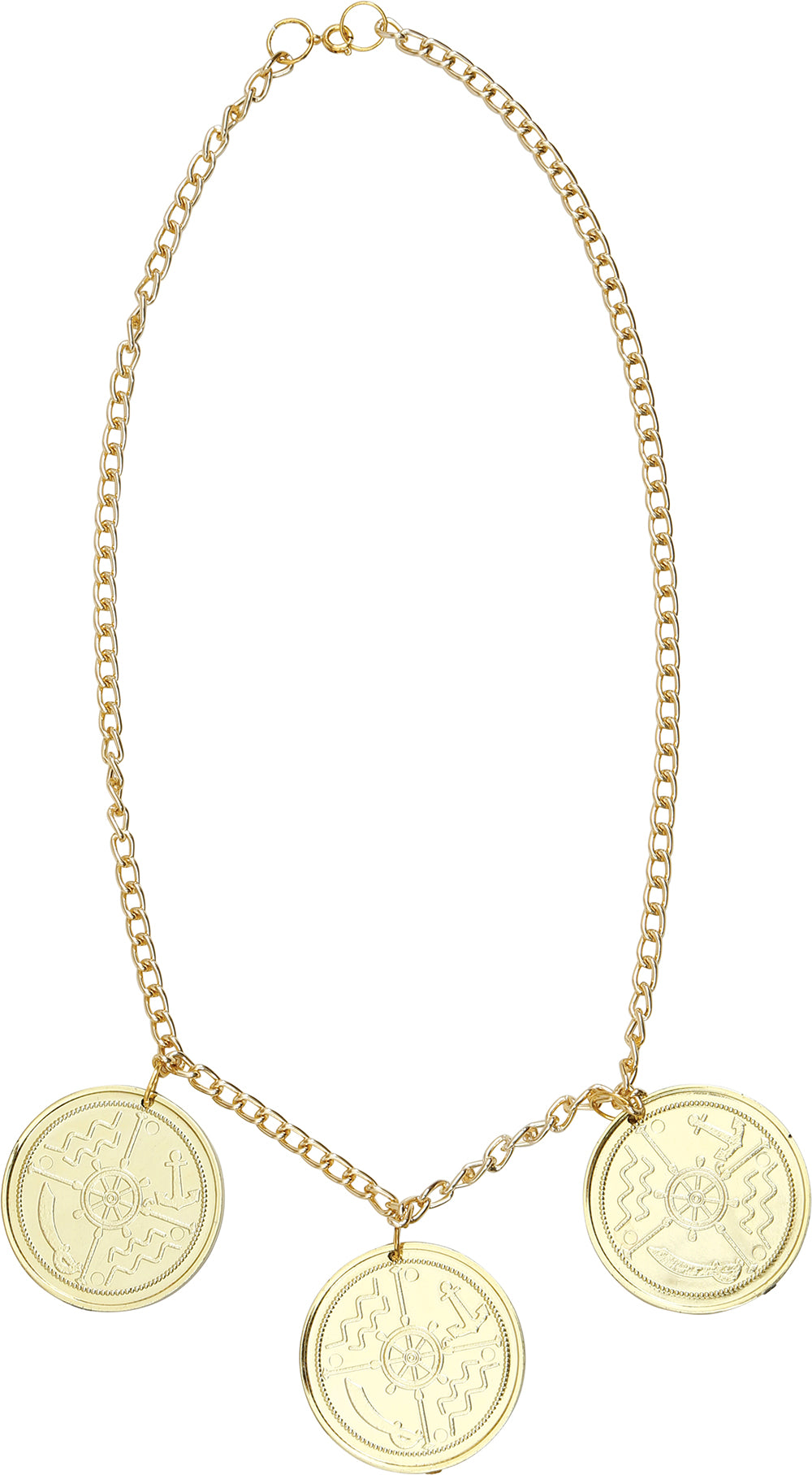 PIRATE COIN NECKLACE AND EARRINGS, ADULT