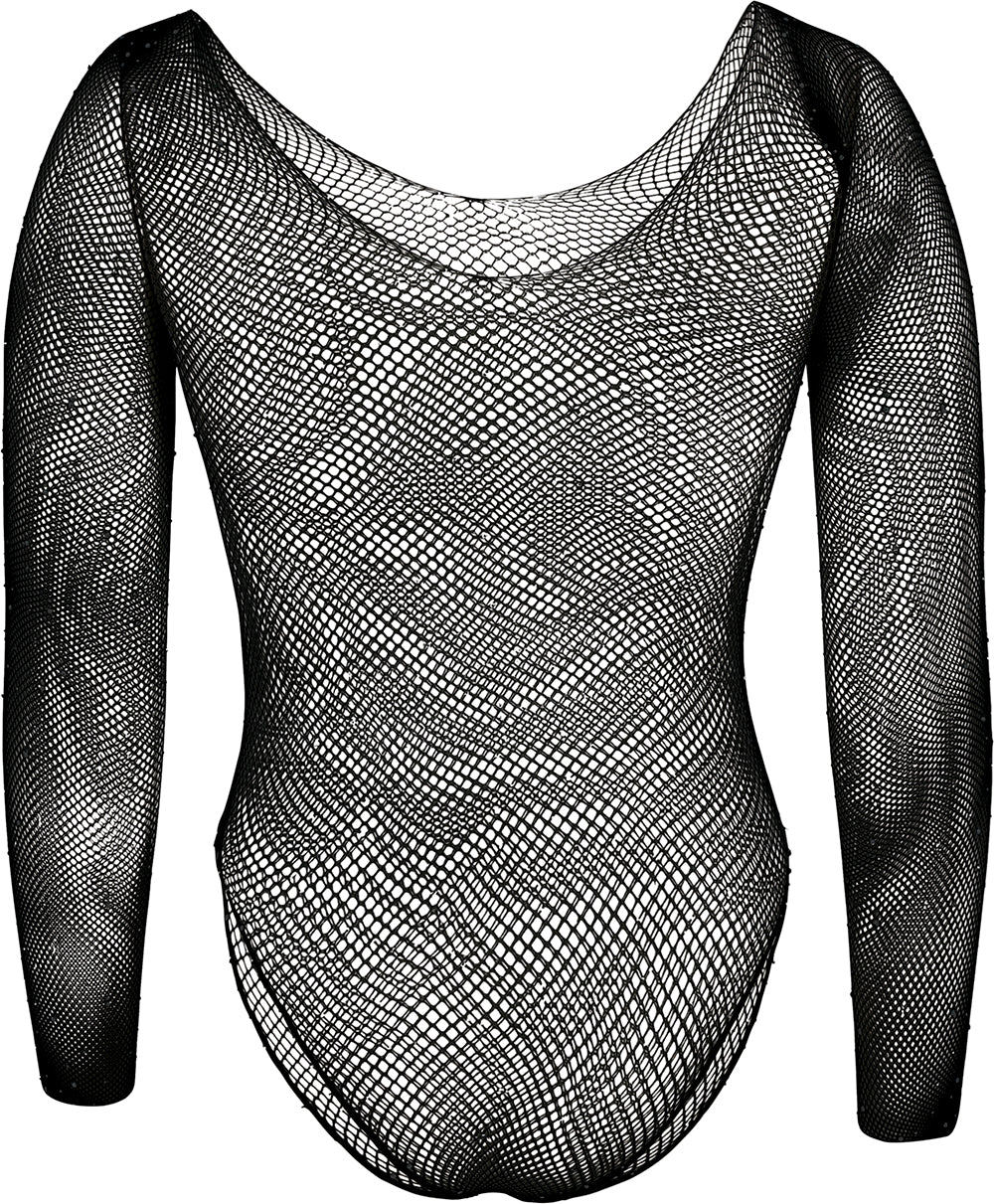 BLACK BODYSUIT WITH RHINESTONES, ADULT