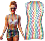 MULTICOLORED MESH T-SHIRT, WOMEN