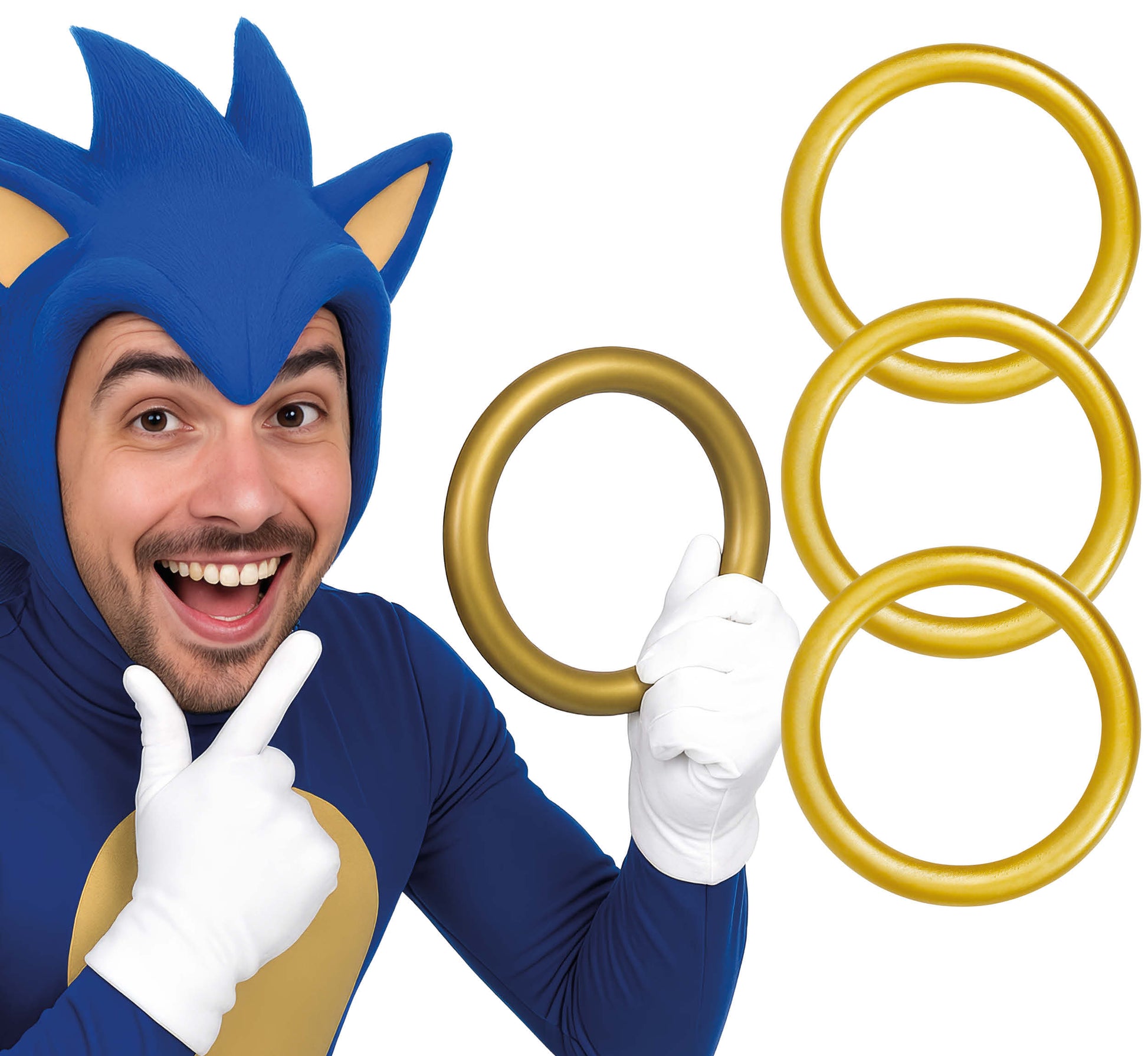 3 GOLDEN RINGS 17.5 CM