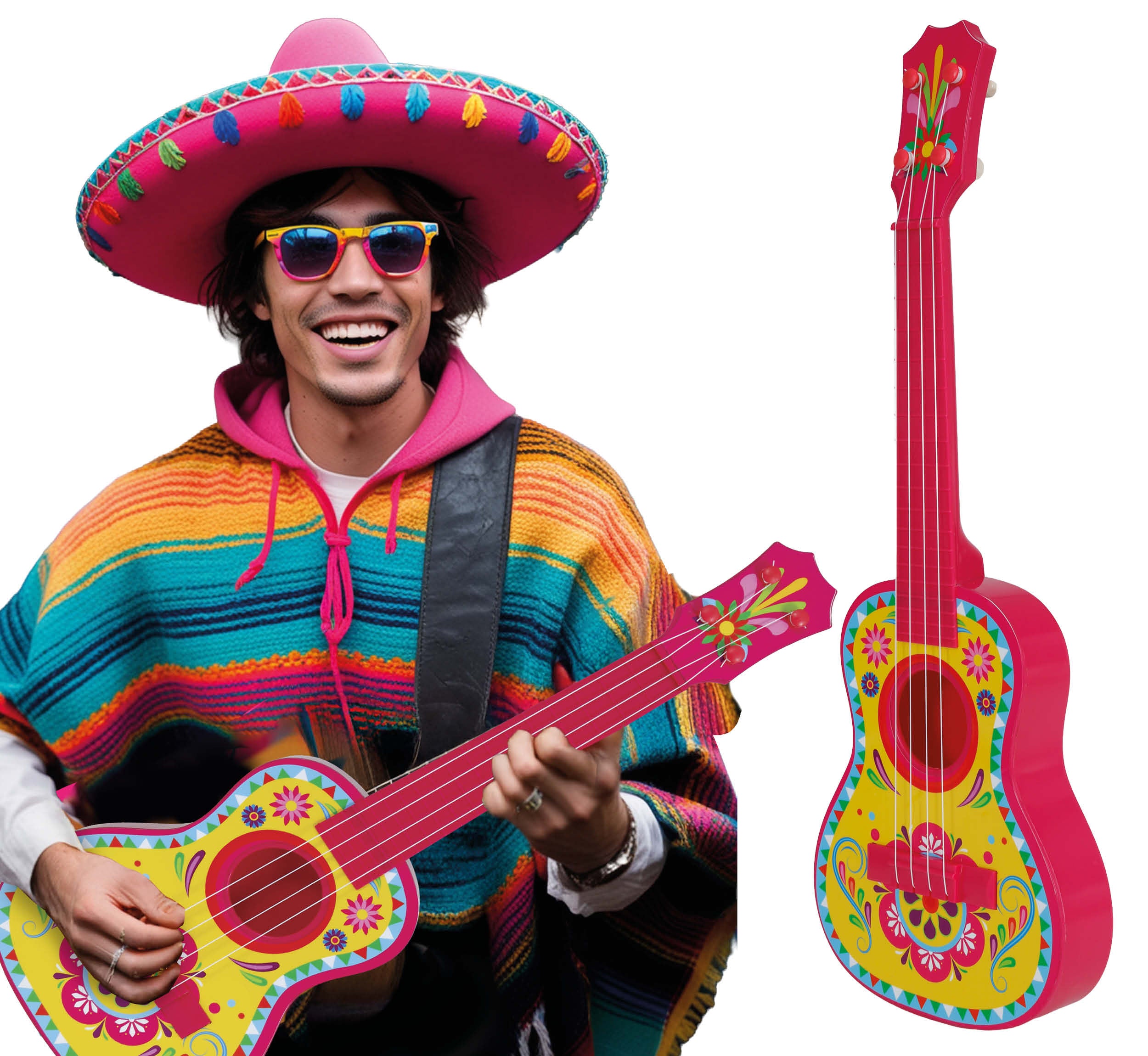 SMALL MEXICAN GUITAR, 54 CMS