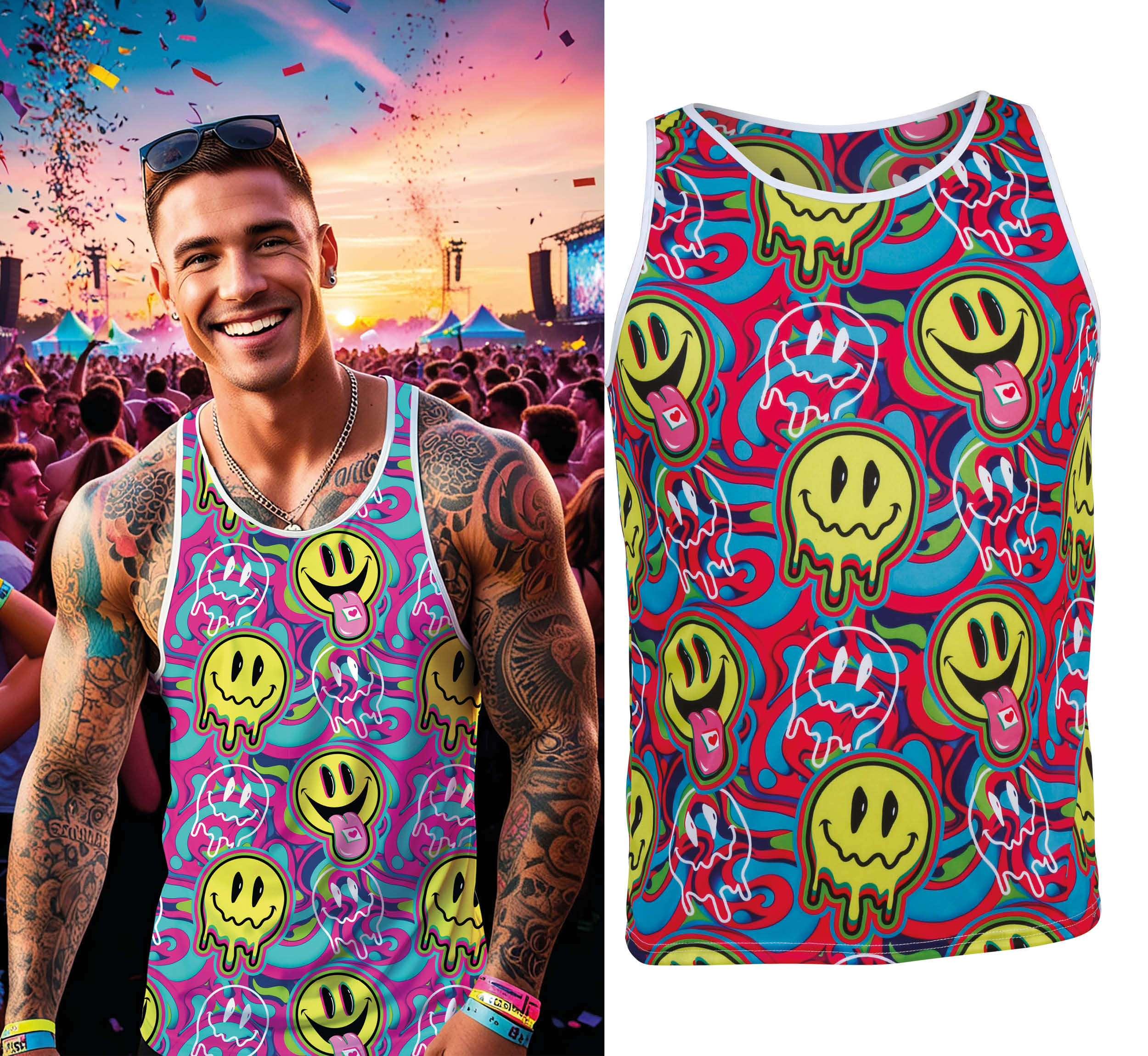 PSYCHEDELIC ACID T-SHIRT, ADULT, 52 - 54 (L)