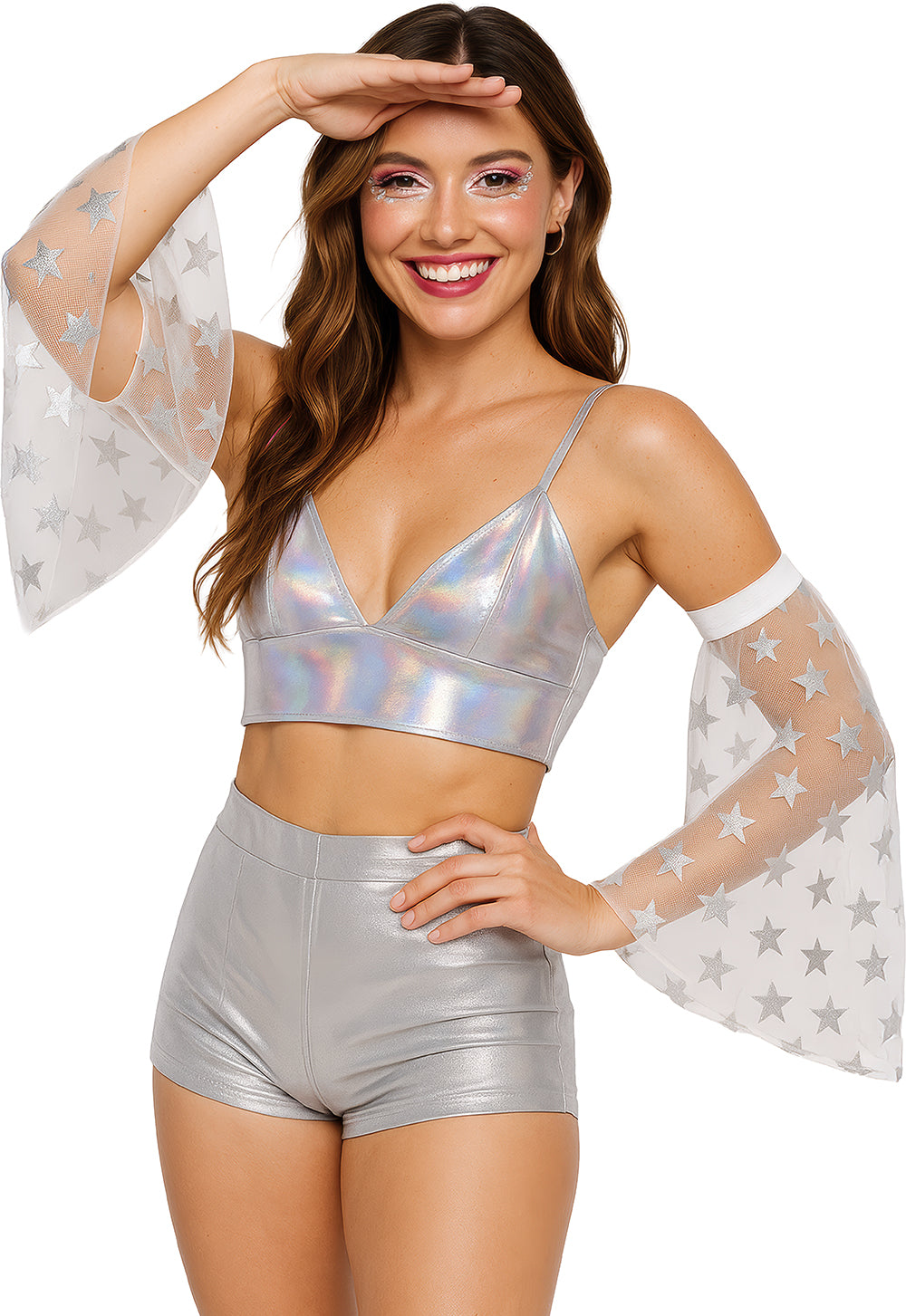 SILVER DISCO SLEEVES, ADULT