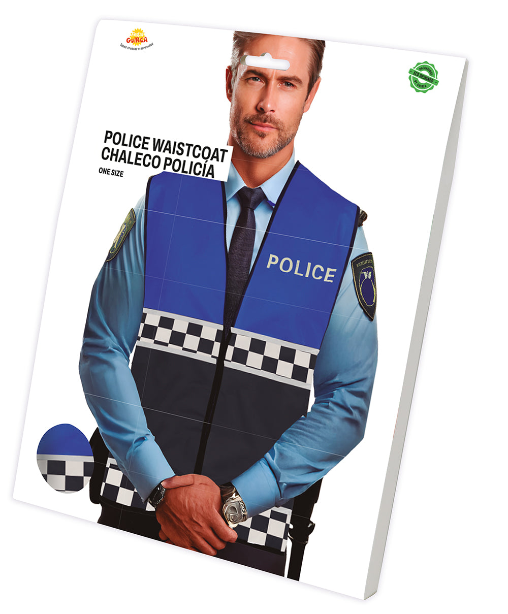 BLUE POLICE VEST, ADULT