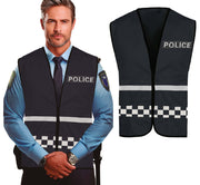 BLACK POLICE VEST, ADULT