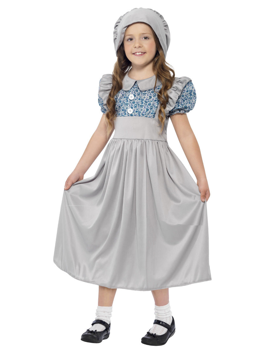 Victorian School Girl Costume, Grey - 1