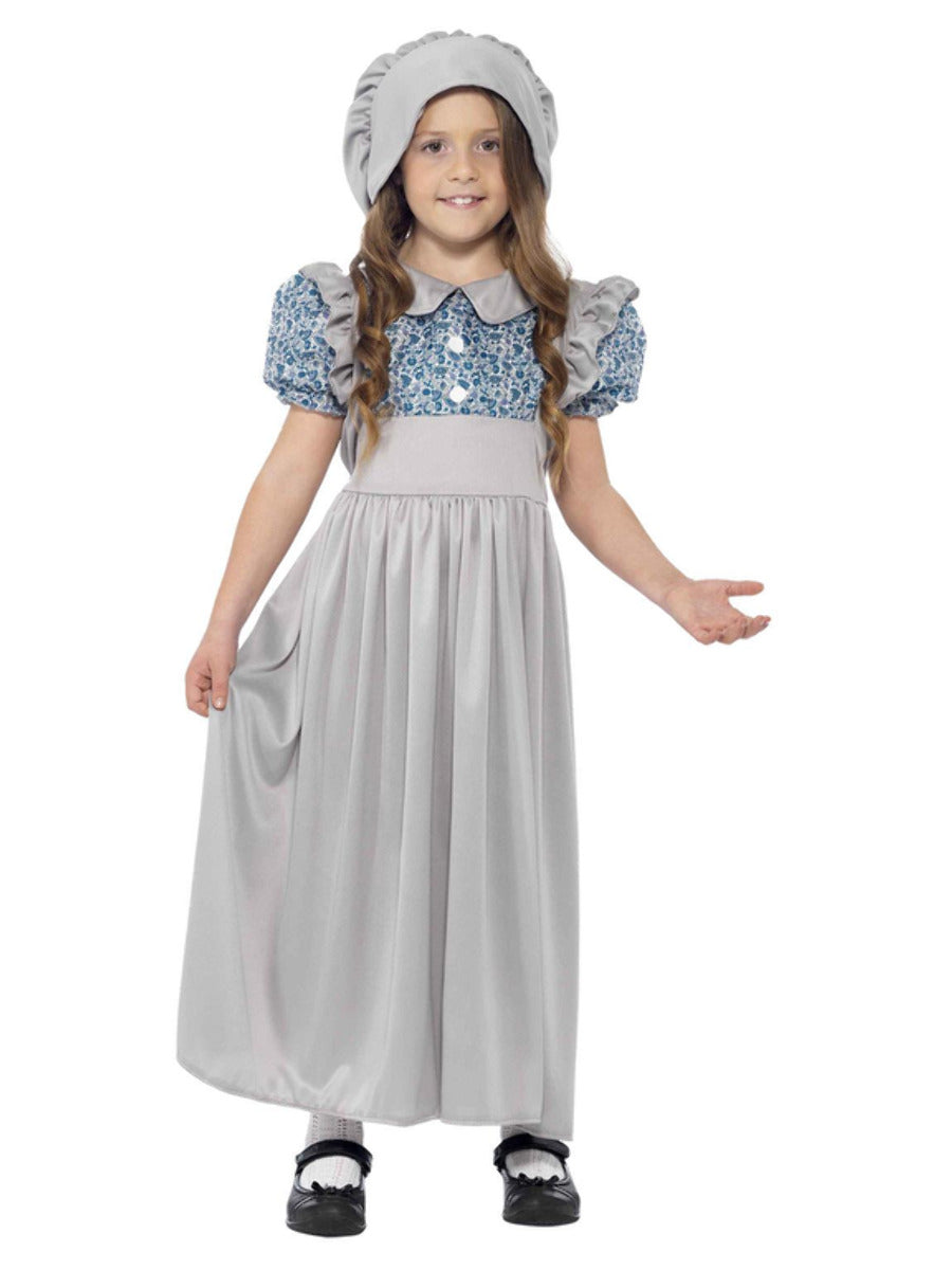 Victorian School Girl Costume, Grey - 5