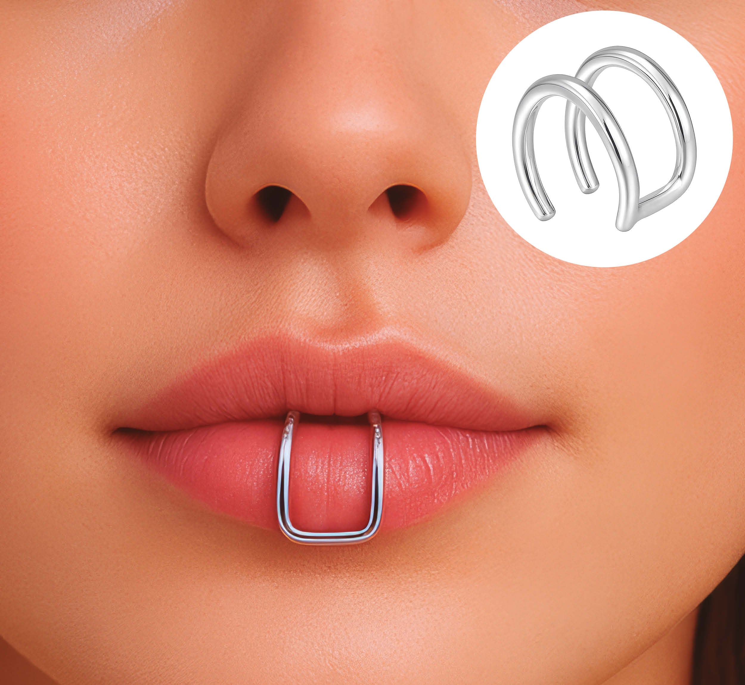 FAKE DOUBLE LIP PIERCING