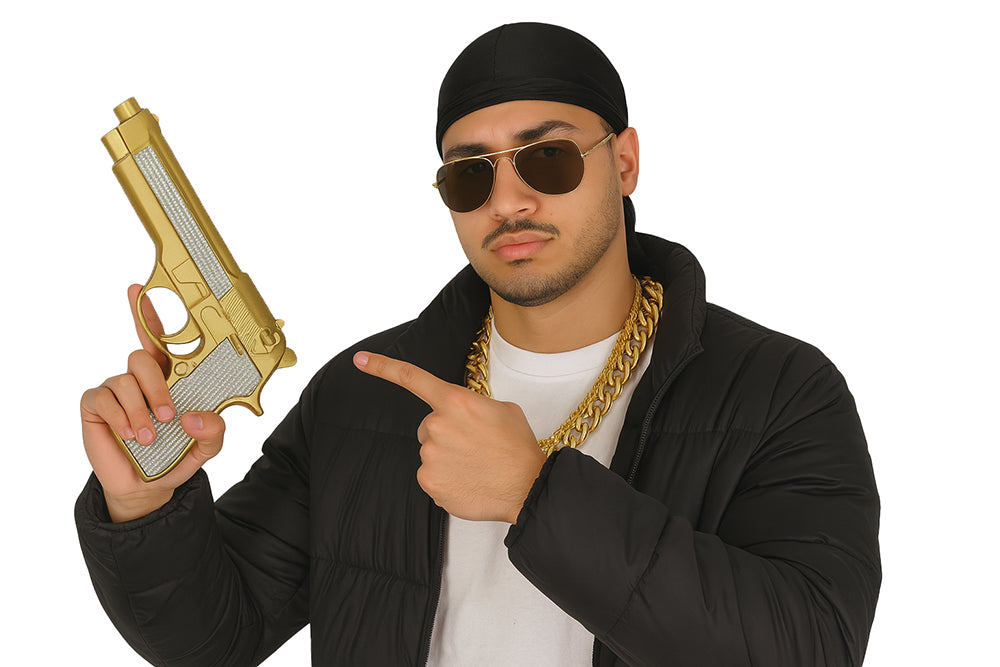 GOLDEN GLITTERY PISTOL 25 CM