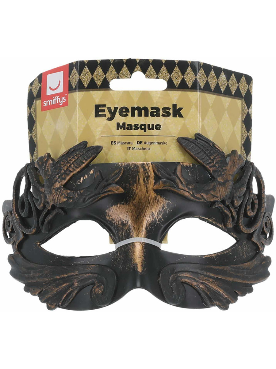 Warrior God Metallic Masquerade Eyemask, Black - 3
