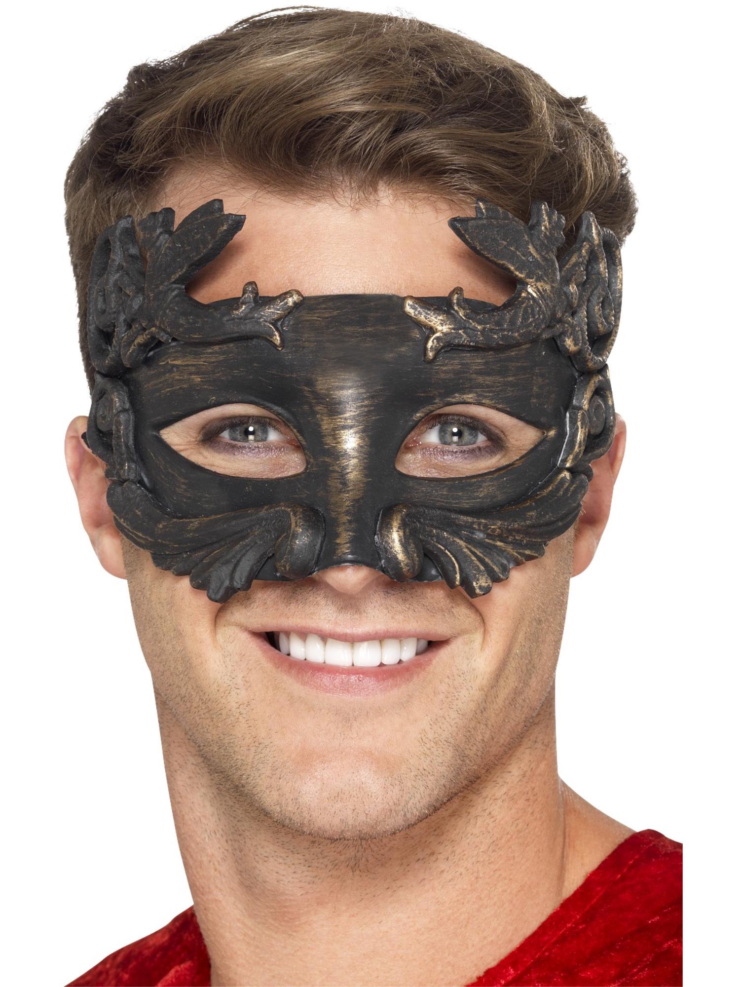 Warrior God Metallic Masquerade Eyemask, Black 1