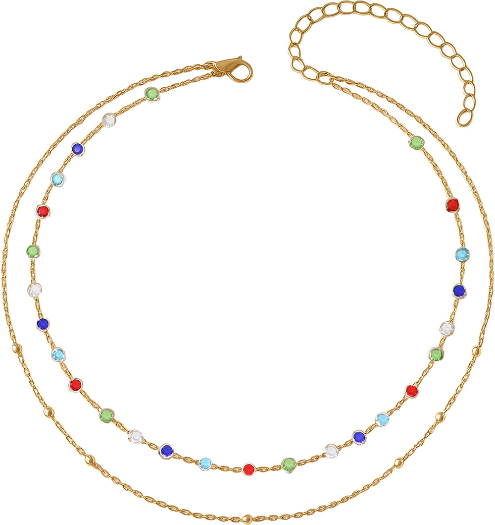 Waist chain with colorful stones