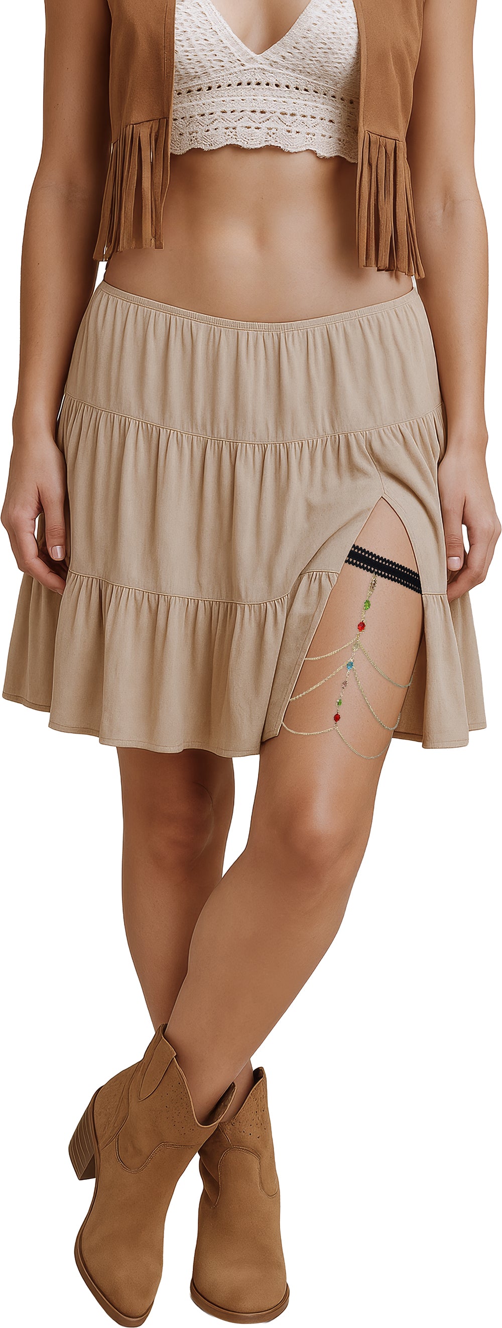 Leg jewelry with colorful stones