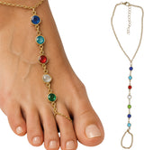 Foot jewelry with colorful stones