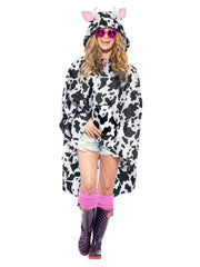Cow Party Poncho, Black & White - 1
