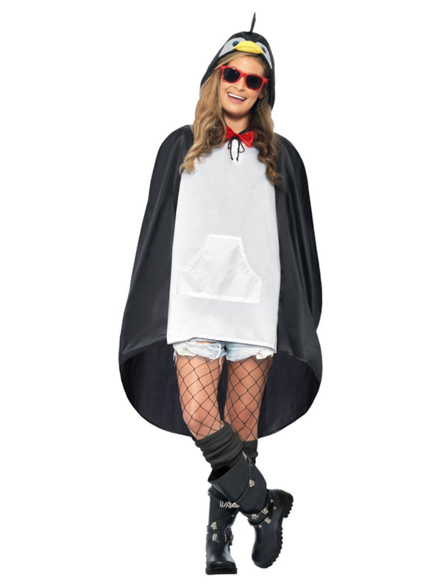 Penguin Party Poncho, Black & White - 1