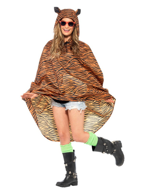 Tiger Party Poncho, Tiger Print - 2