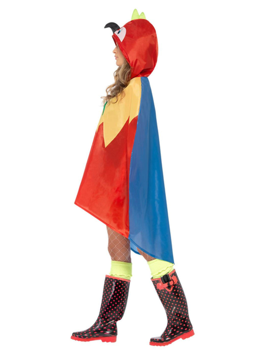 Parrot Party Poncho, Red - 4