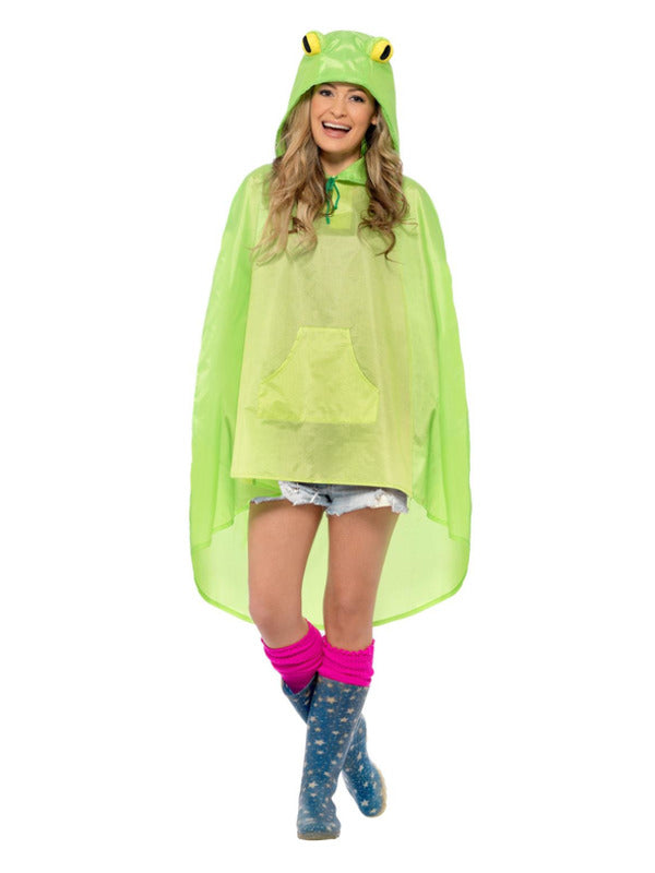 Frog Party Poncho, Green - 2
