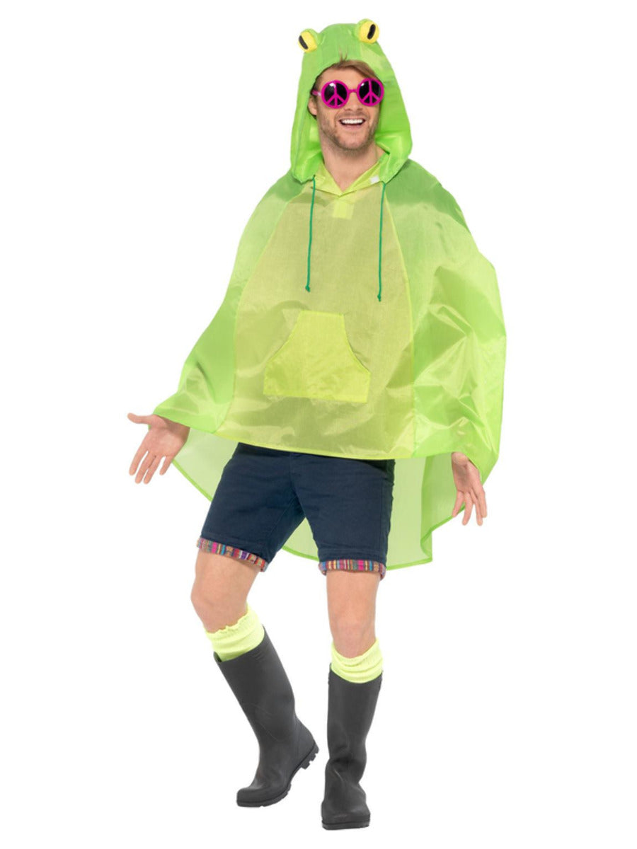 Frog Party Poncho, Green - 5