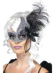 Masquerade Dark Angel Eyemask, Silver & Black 1