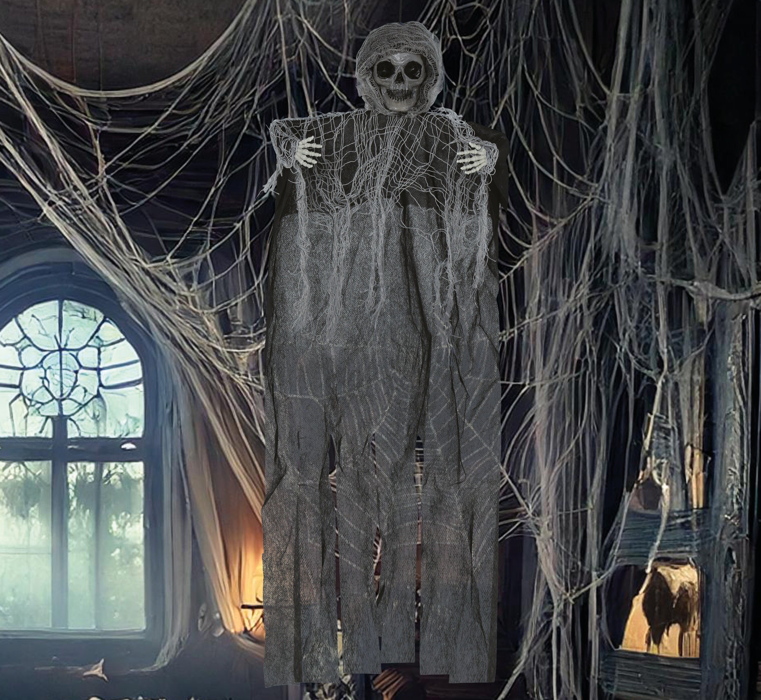 HANGING SKELETON WITH TUNIC 60 CM