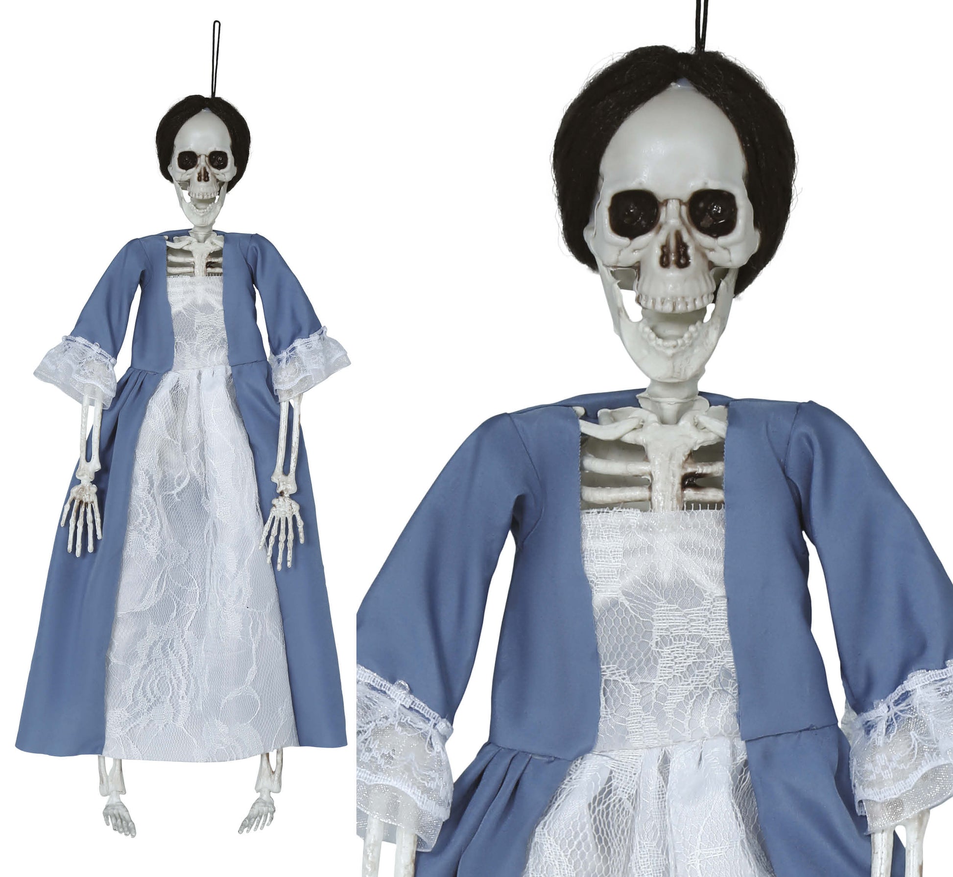 HANGING SKELETON WITH DRESS 40 CM