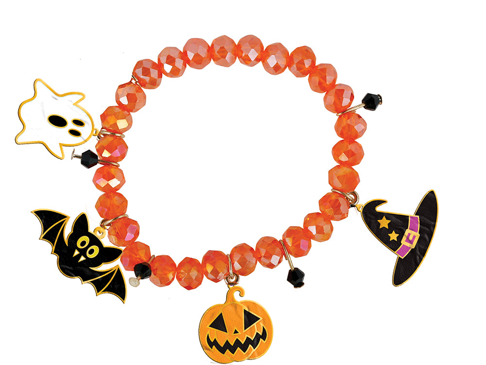 ORANGE BRACELET WITH CHARMS