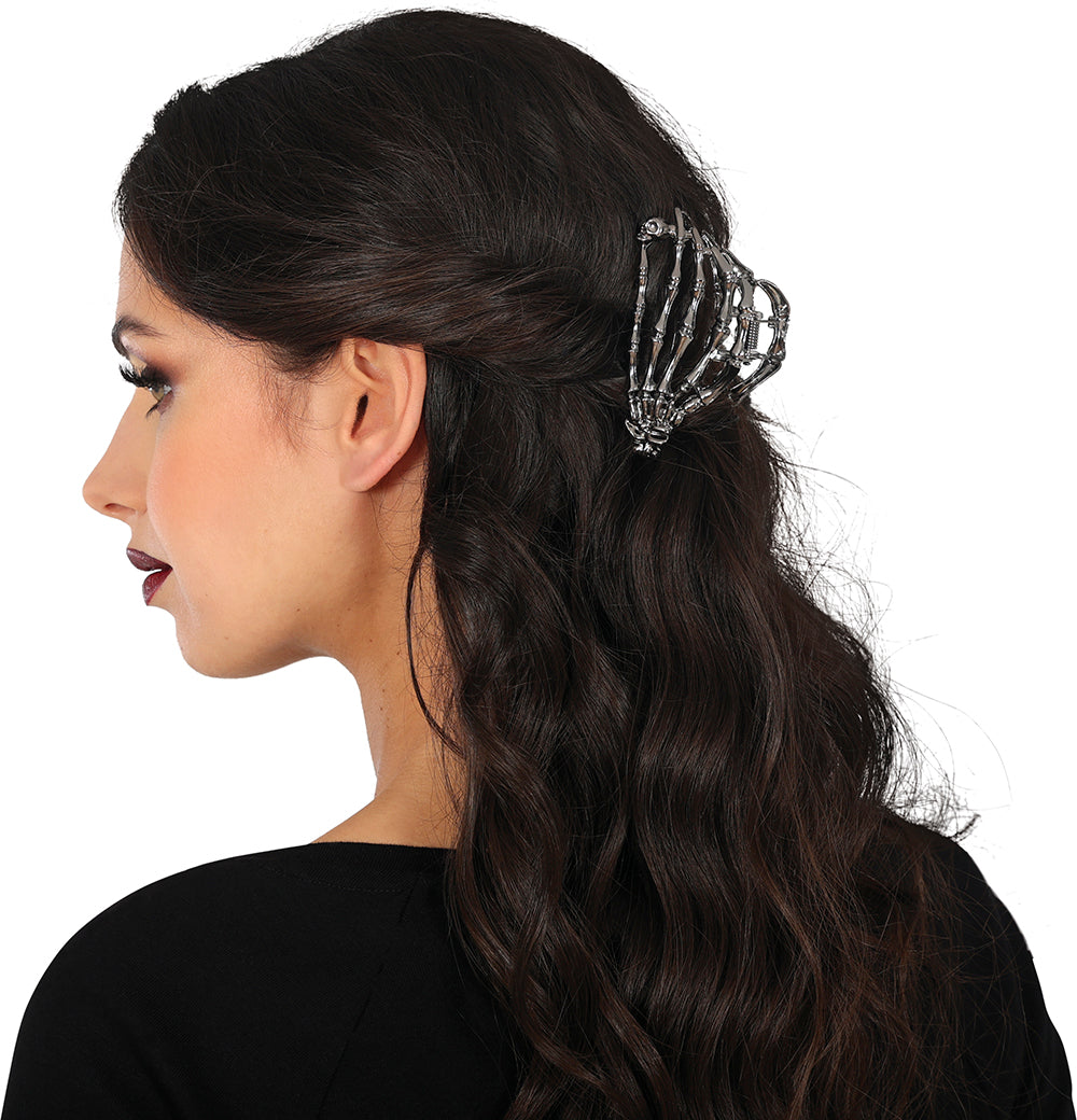 SKELETON HAND HAIR CLIP METAL, 8.5 CM
