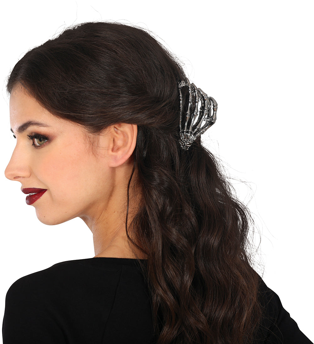SKELETON HAND HAIR CLIP METAL, 8.5 CM