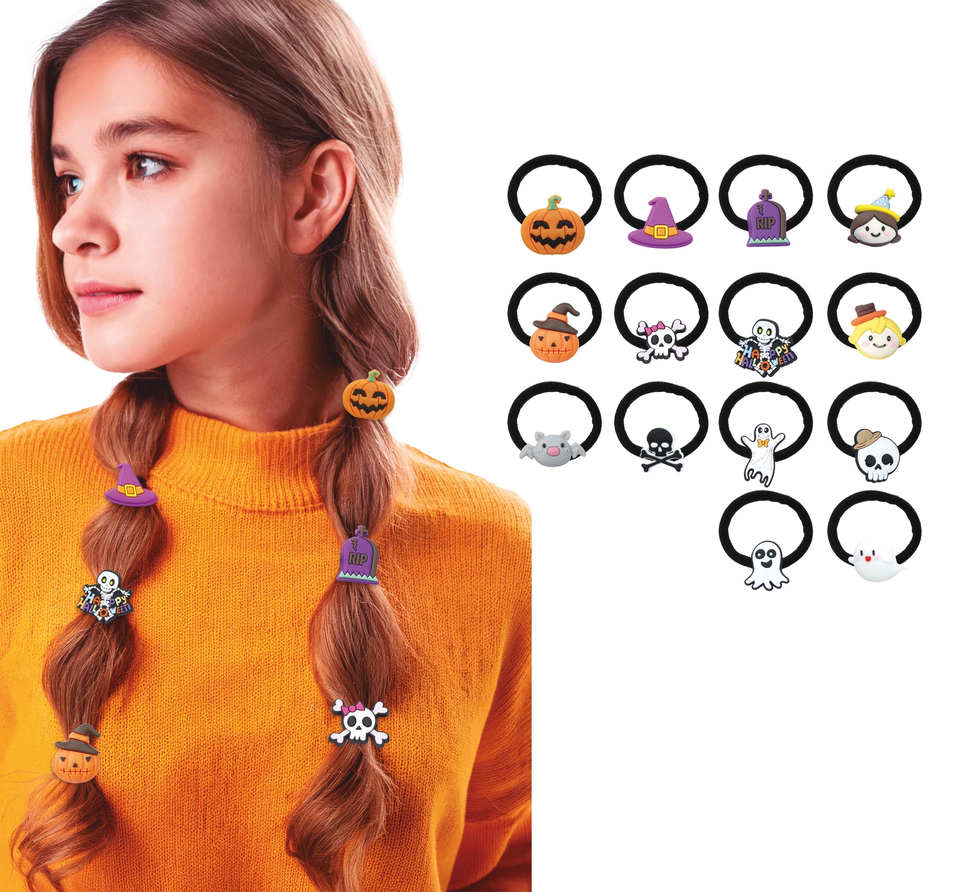 SET 14 HAIR BOBBLES HALLOWEEN